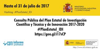 Hasta el 31 de julio: Consulta Pública del Plan Estatal de Investigación Científica y Técnica y de Innovación 2017-2020