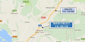 Fomento aprueba el proyecto para la construcción de un nuevo enlace en el PK 108+750 de la autovía A-67