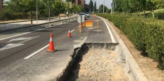 Salamanca ha retomado las actuaciones de las obras municipales Arreglo socavón Av. Salamanca. Foto: @PoliciaVLL