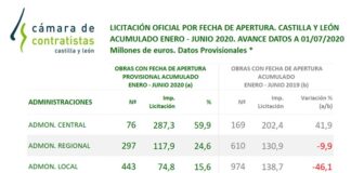 Avance datos estadísticos en Castilla y León. Acumulado Enero – Junio 2020 por fecha de apertura
