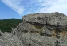 Obras de construcción del Mirador de Castroviejo, en Duruelo de la Sierra, Soria
