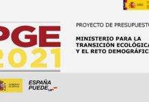 El presupuesto del Ministerio para la Transición Ecológica y el Reto Demográfico (MITECO) alcanzará en 2021 los 12.307 Millones de €