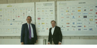 Enrique Pascual recibe a Francisco Villagrá de Arambol en la Cámara de Contratistas Enrique Pascual en Arambol