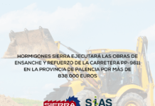 Hormigones Sierra ejecutará las obras de ensanche y refuerzo de la carretera PP-9611 en la provincia de Palencia por más de 838.000 euros